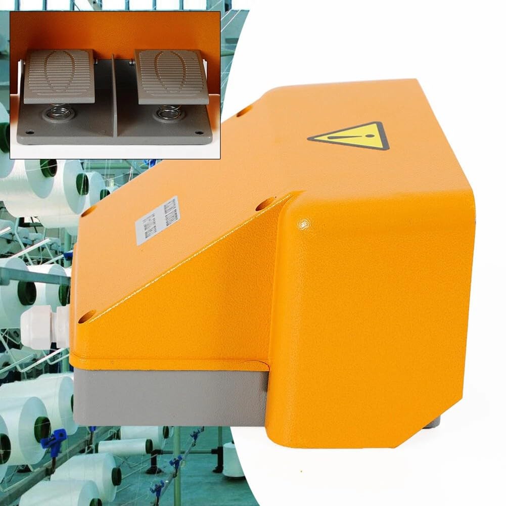 Interrupteur à pied industriel à double pédale pour alliage d'aluminium robuste NONC 15 A 110 V Machine d'estampage antidérapante
