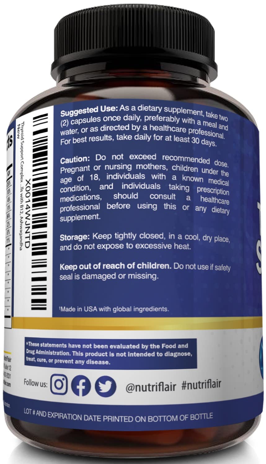NutriFlair Thyroid Support Complex with Iodine, B12 & Ashwagandha, 120 Caps — Amazon image 8