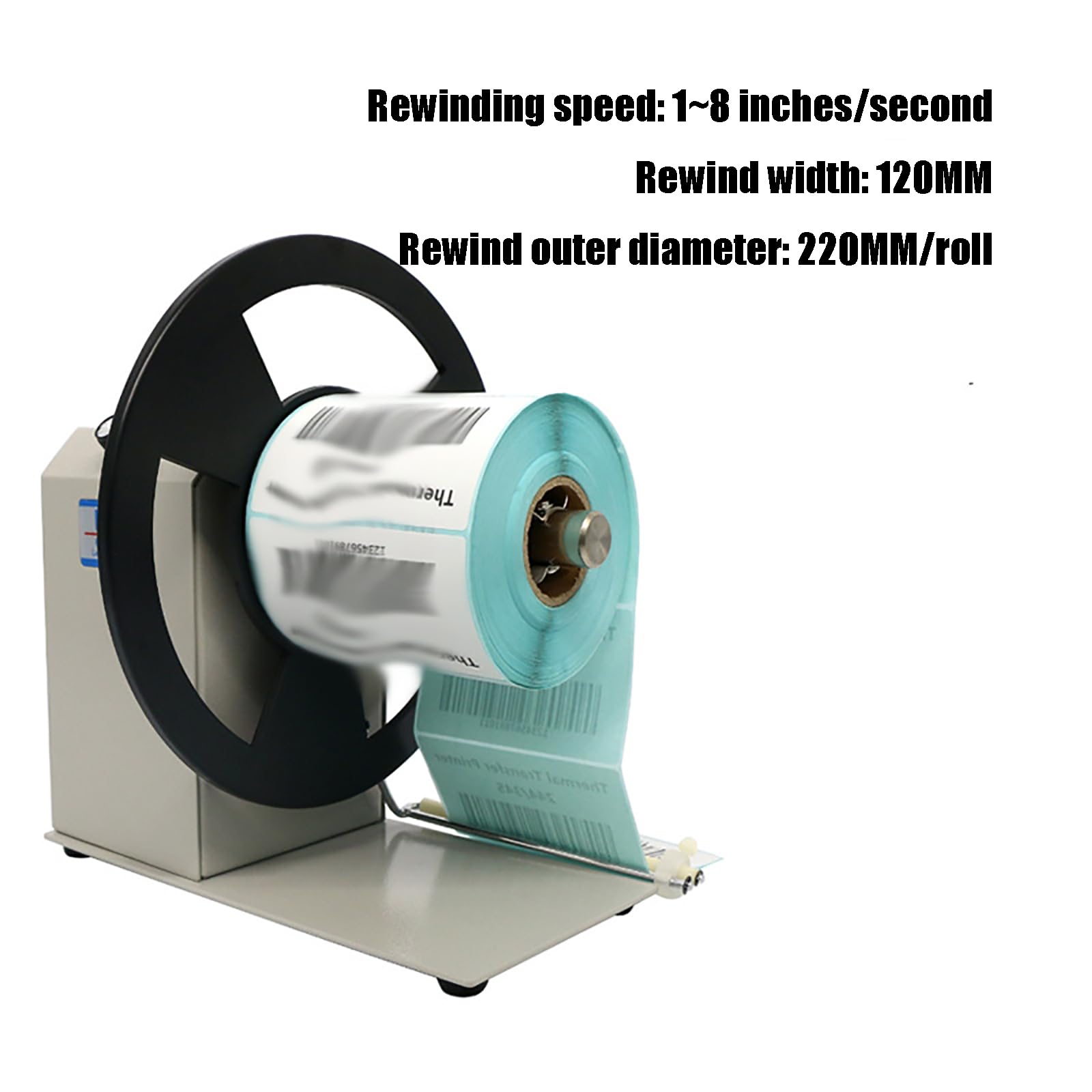 Macchina riavvolgitrice di etichette, completamente automatica con velocità di 1-8 pollici/S e larghezza 120 mm, ideale per una gestione ed elaborazione efficiente delle etichette