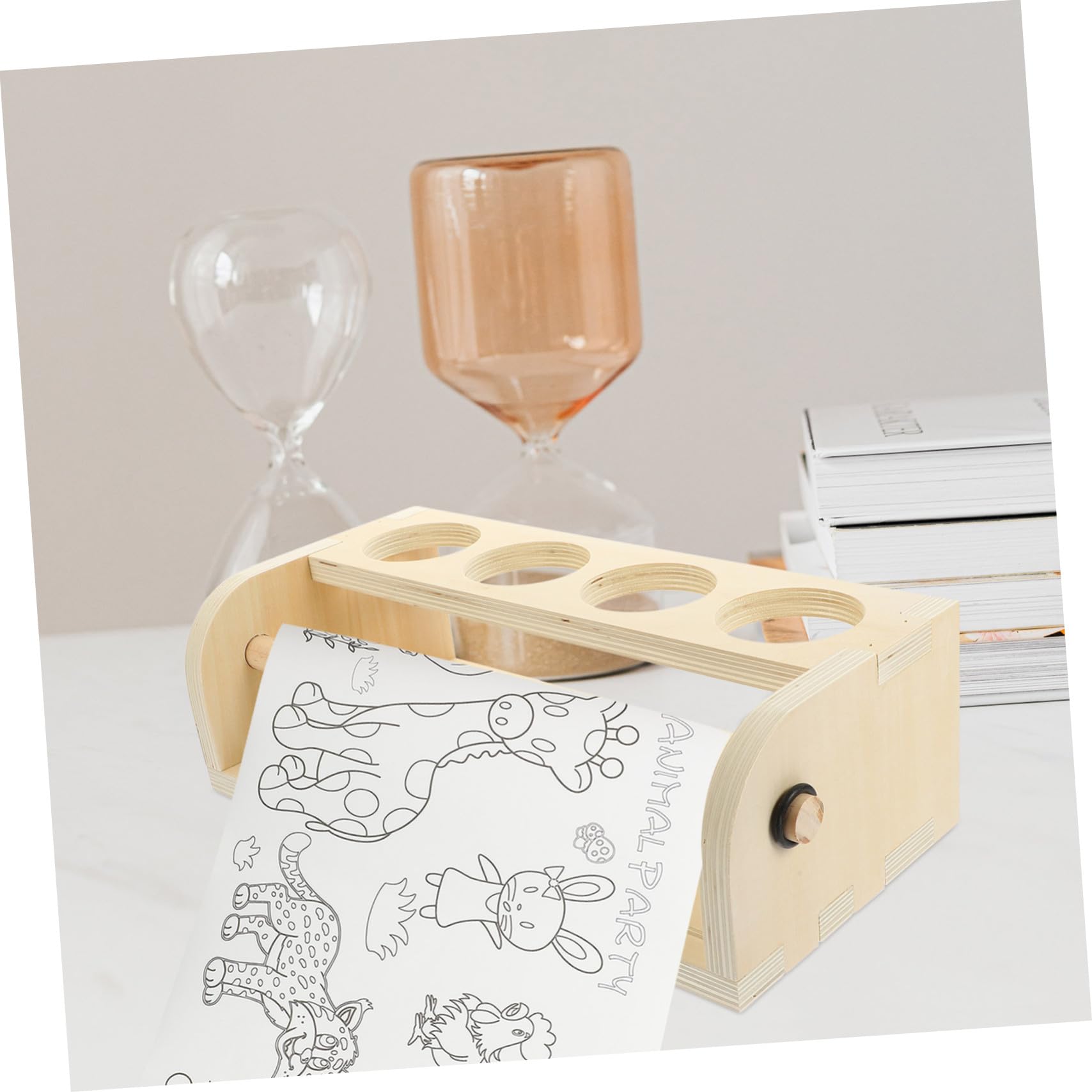 minkissy Cavalletto in Legno Semplice e Generoso Porta Rotolo di Carta da Disegno Facile da Usare e Superficie Liscia per Attività Artistiche Creative per Ragazzo Ragazza