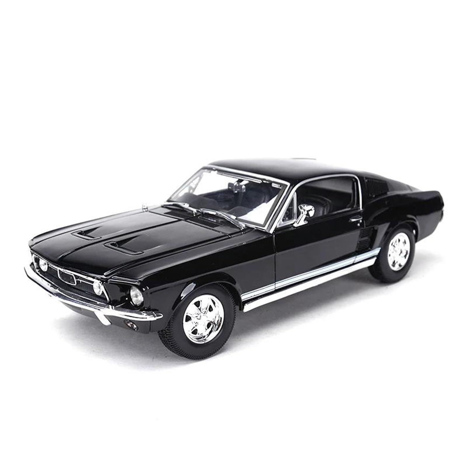 AUDSNI Die-Cast Diecast Car Model 1:18 For Ford For Mustang For GTA For Fastback 1967 Static Simulation Die Cast Vehicles Collectible Model Car(Black)