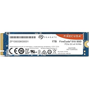 Seagate ZP1000GM30011 FireCuda 510 Gaming SSD (1 TB, bis zu 3450 MB/s, 620k IOPS, 3D TLC NAND, PCIe Gen3 ×4, NVMe 1,3 Solid State Drive)