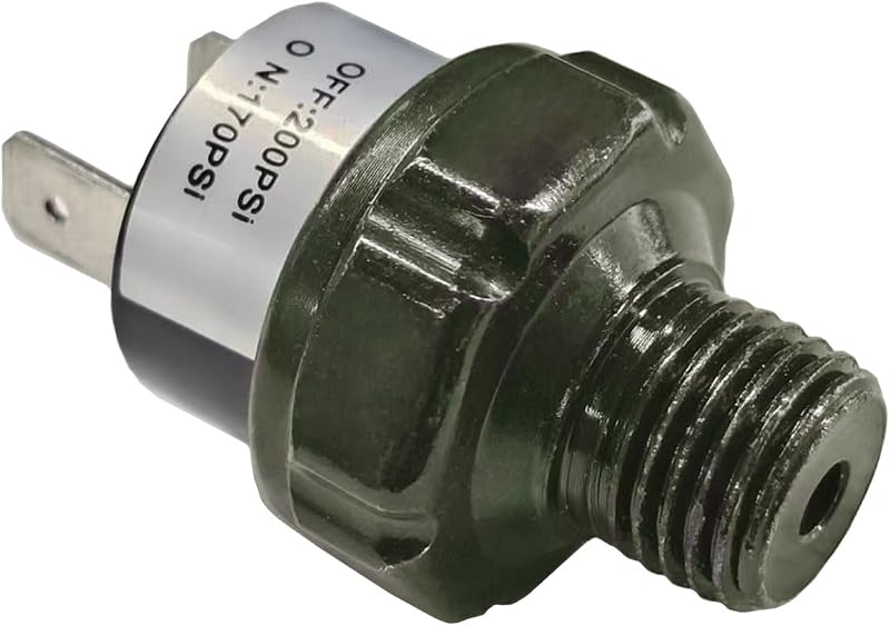 Pressostato de ar BDZMC 170–200 PSI com rosca macho 1/4 NPT – 12 V