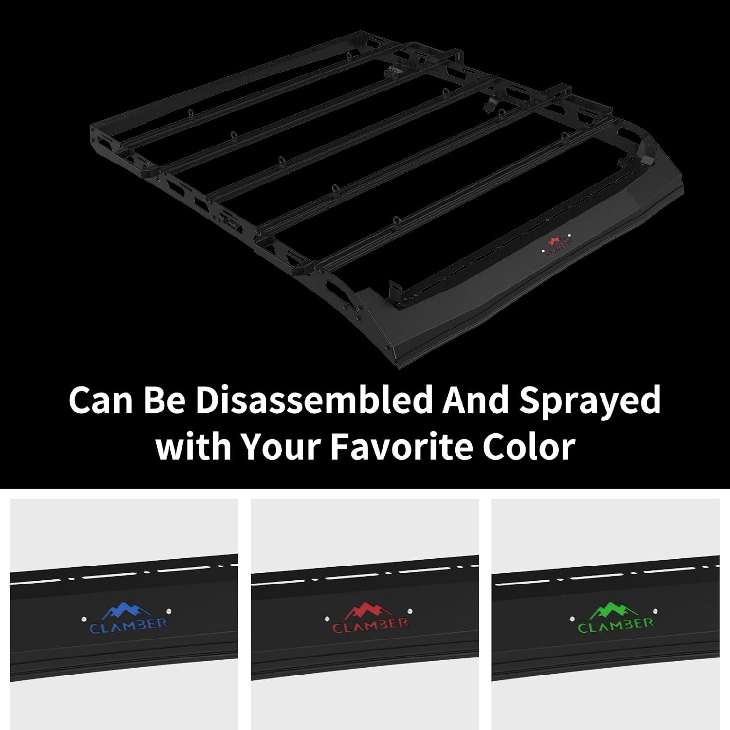 CLAMBER Top Roof Rack Heavy Duty Accessories for 2005-2023 Toyota Tacoma Double Cab 4 Full-Size Doors No Drilling