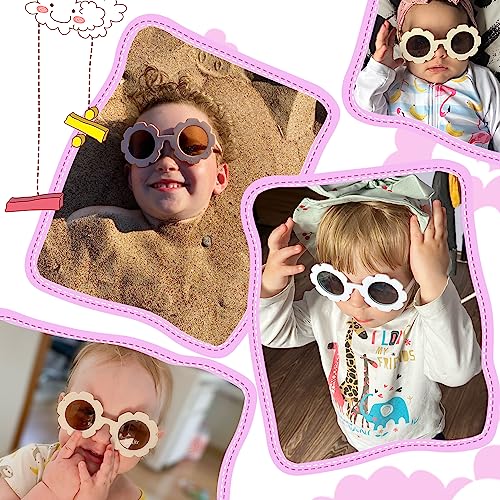 2/4/8/12/24 Pack Round Flower Sunglasses, Outdoor Kids Sunglasses Kit, 12 Color Options4