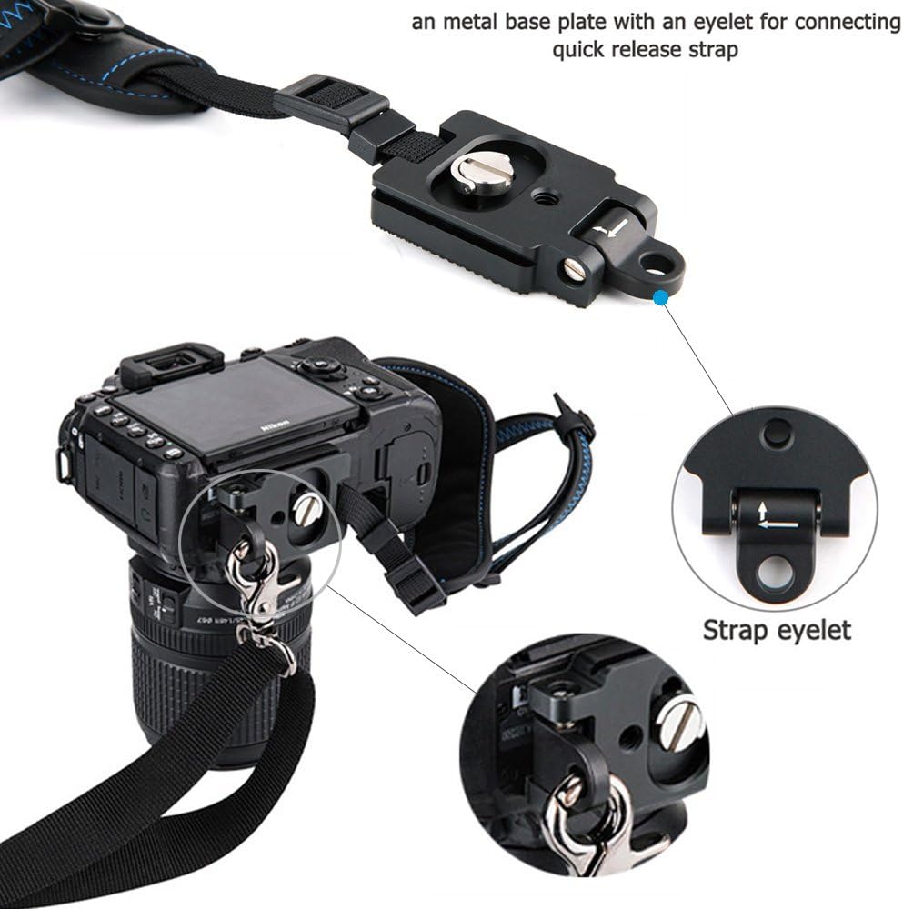 Camera Hand Grip Strap with Arca Swiss Baseplate, DSLR Mirrorless Camera Wrist Strap for Canon EOS 6D Mark II 5D Mark IV 90D 80D 77D Rebel T8i T7i T7 T6i SL3 SL2 Nikon D780 D750 D850 D7500 D5600-Blue