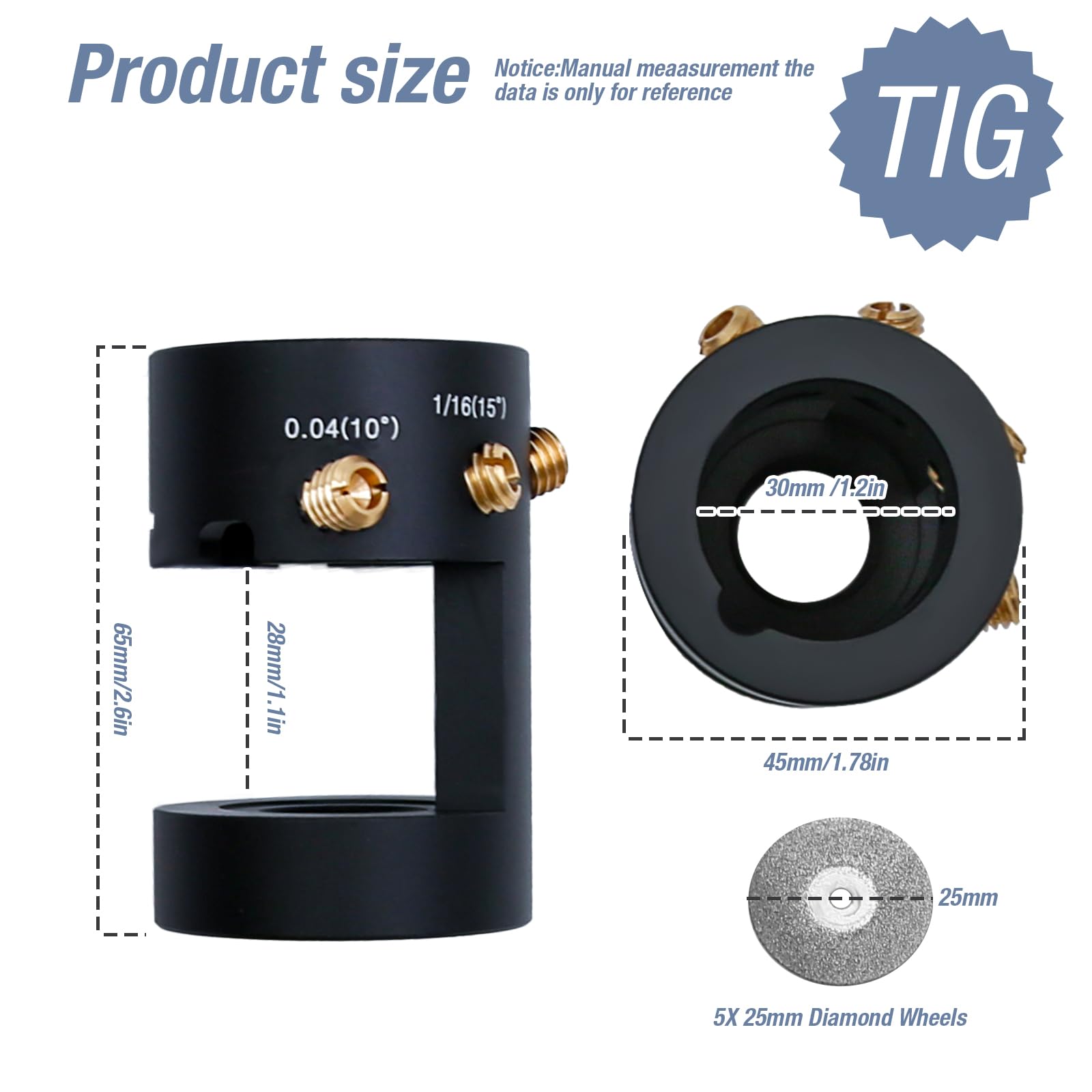 Afilador de electrodos de tungsteno, cabezal de amoladora, herramienta de soldadura TIG de aluminio, afilador de tungsteno con ranura de corte, multiángulo y compensaciones, 5 ruedas de