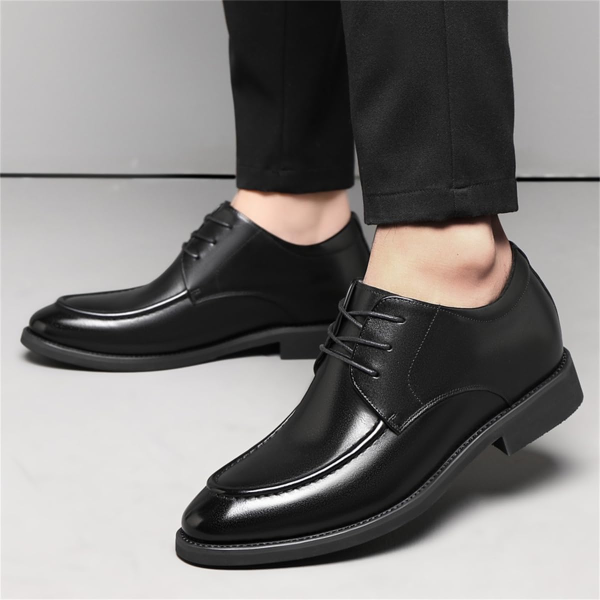 VIBLiSS Abito Classico da Uomo Oxfords, Altezza Crescente Formale Moderna Lace Up Scarpe con Rialzo per Matrimonio Aziendale