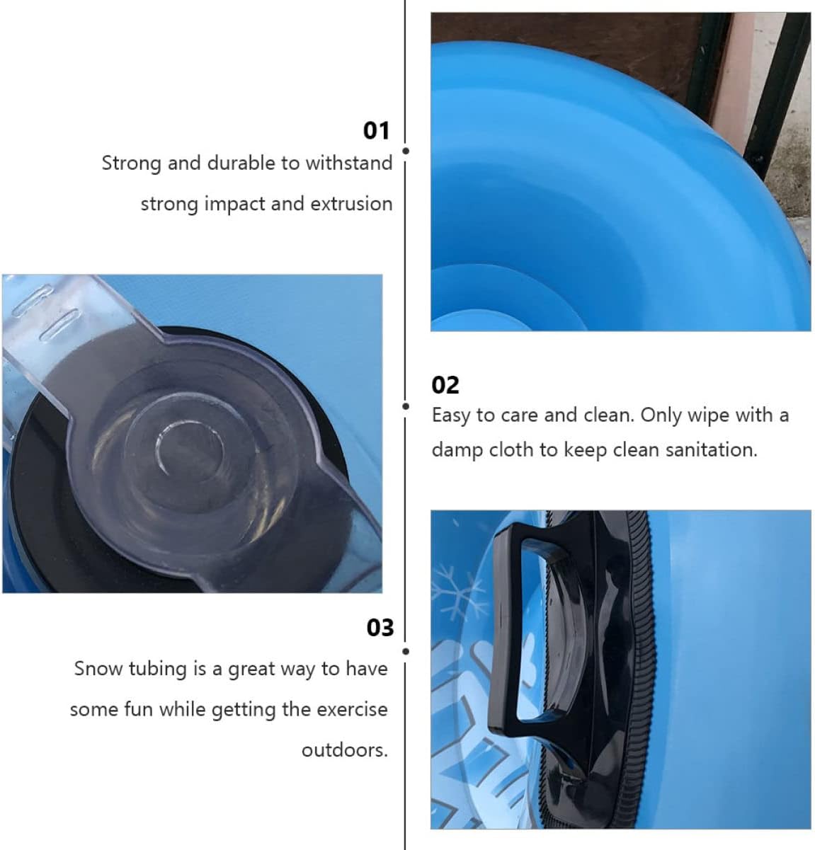 Milisten 1pc Thickened PVC Inflatable Snow Tube Heavy Duty Snow Sled for Outdoor Fun and Family Activities Cold-Resistant Design for Sports