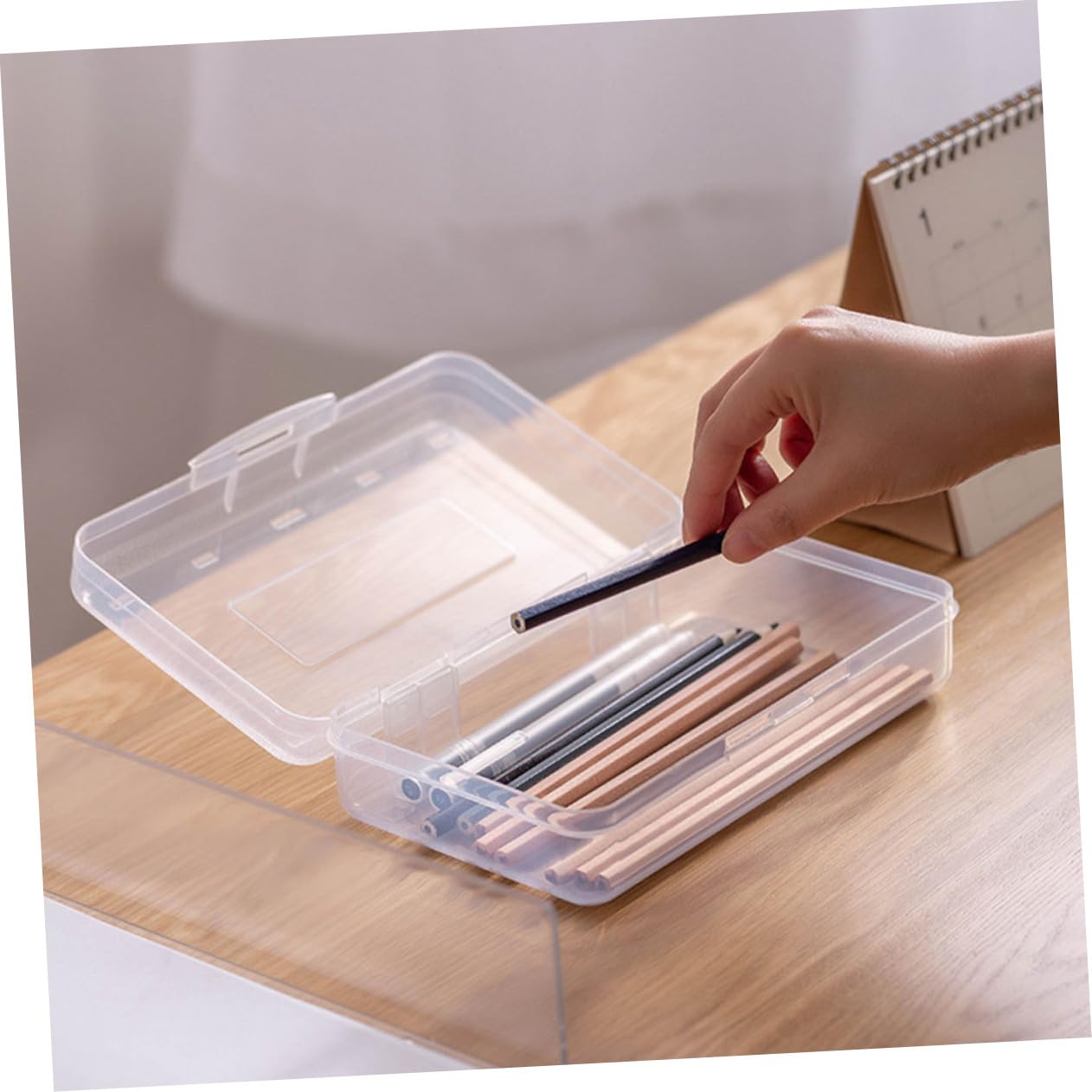 WOONEKY Scatola per Cancelleria in Plastica Pp 6 Pezzi, Organizer Pratico e Conveniente, Design Semplice e Delicato, la Scuola e L'ufficio