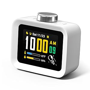 AIRIVO Alarm Clock Colorful LCD Display with 8 Visual Themes 4 Digital Alarms with 30 White Noise for