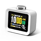 AIRIVO Alarm Clock, Colorful LCD Display with 8 Visual Themes, 4 Digital Alarms with 30 White Noise for Bedrooms, 112dB Loud Alarm Clock with Hourly Chime for Heavy Sleepers, Gift for Kids Teens