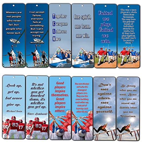 NewEights Sports Inspirational Quotes Bookmark Cards Set (30 Pack) – Daily Motivational and Encouragement Card Collection Set – Meaningful Gifts for Church