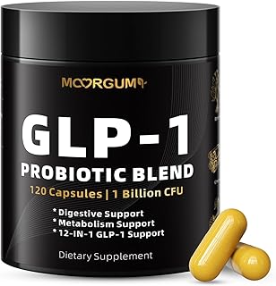 GLP-1 Support Probiotic Blend Capsules 120 Count - Glp1 Booster with Berberine, 1 Billion CFU, 5 Probiotic Strains - 1500mg Glp1 Blend Supplements, for Gut Health, Digestive Wellness Support