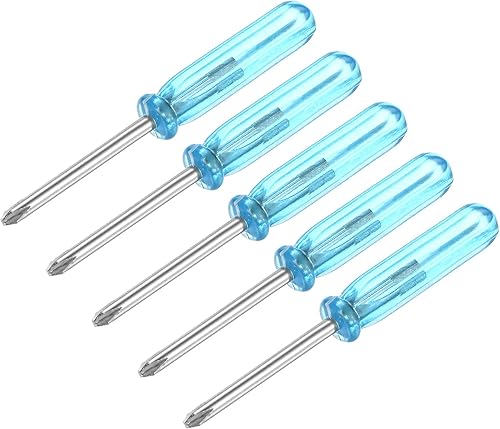 uxcell Mini destornillador Phillips, cabeza cruzada de 0.079 in, 1.772 in de longitud para reparación de electrodomésticos pequeños, 5 unidades