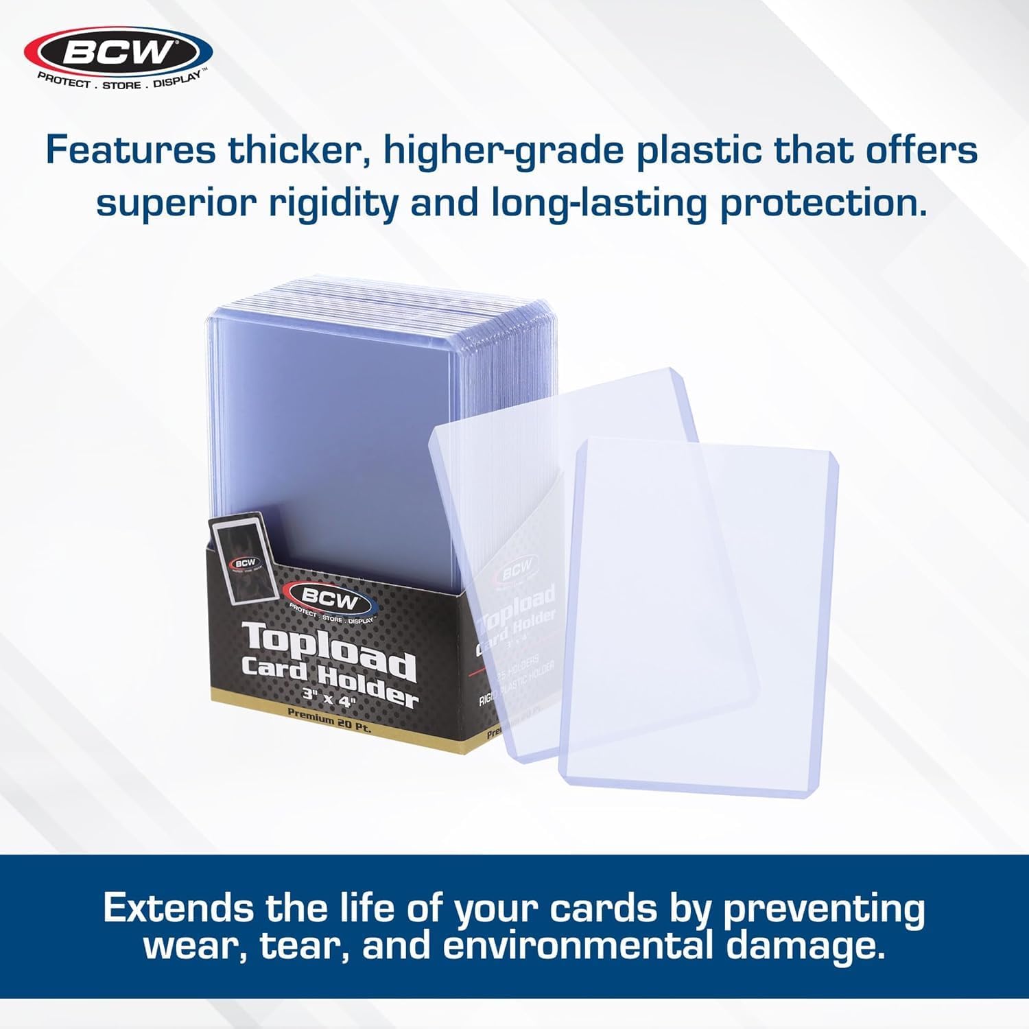 BCW Premium 3x4 Topload Card Holders – 50 Pack | Ultra-Clear 20PT Rigid PVC Protectors | Heavy-Duty Card Holders for Standard Trading Cards, Sports Cards, MTG, Pokémon & More - Image 2