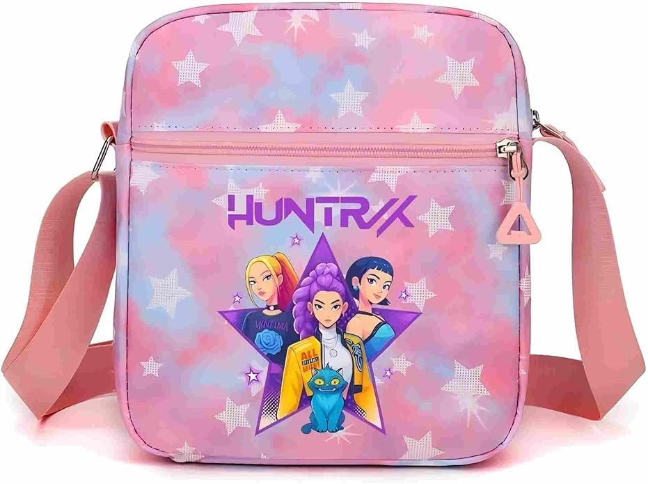 For Demon Hunters mini crossbody bag, For Korean idol,also a shoulder bag, features a cartoon pattern design. (pink)