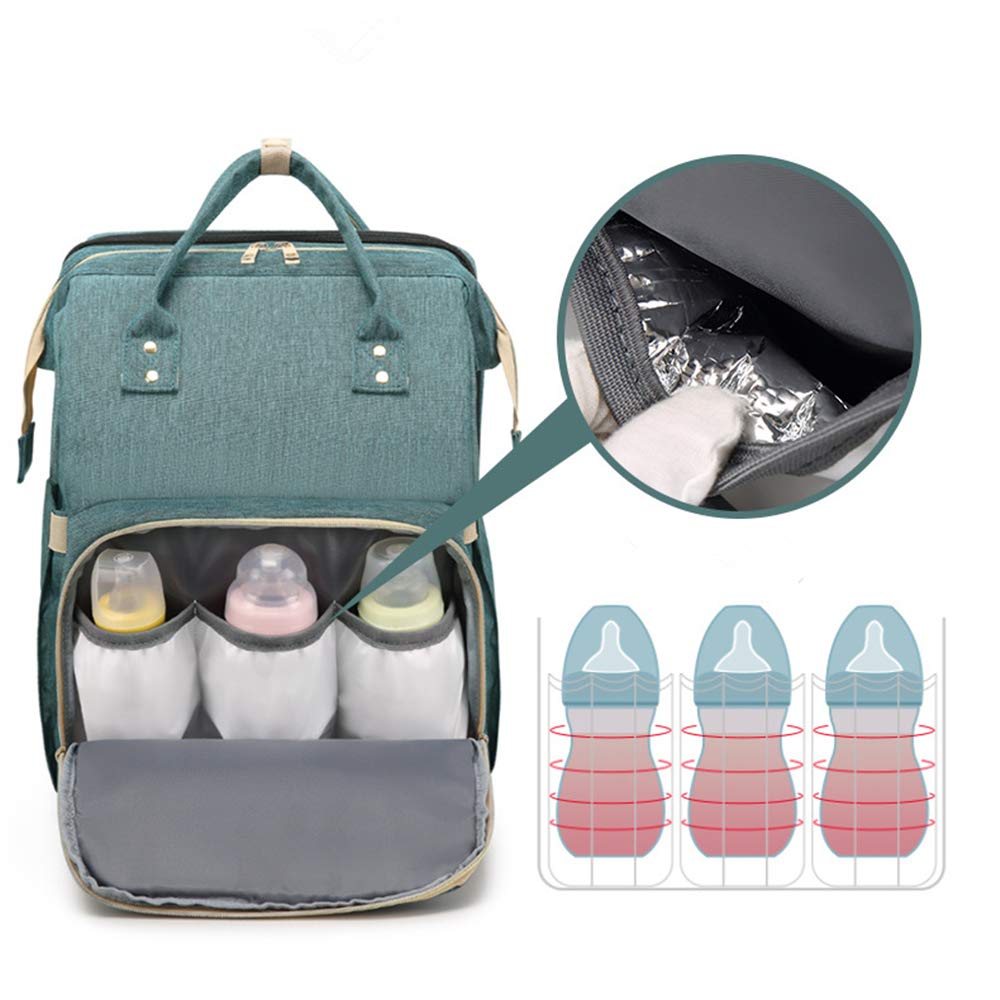 Luierrugzak Met Ingebouwde Wieg En Verschoningsmatje - Multifunctionele Babytas Met Geïsoleerde Tas, Muskietennet, USB-poort | Grote Rugzak Voor