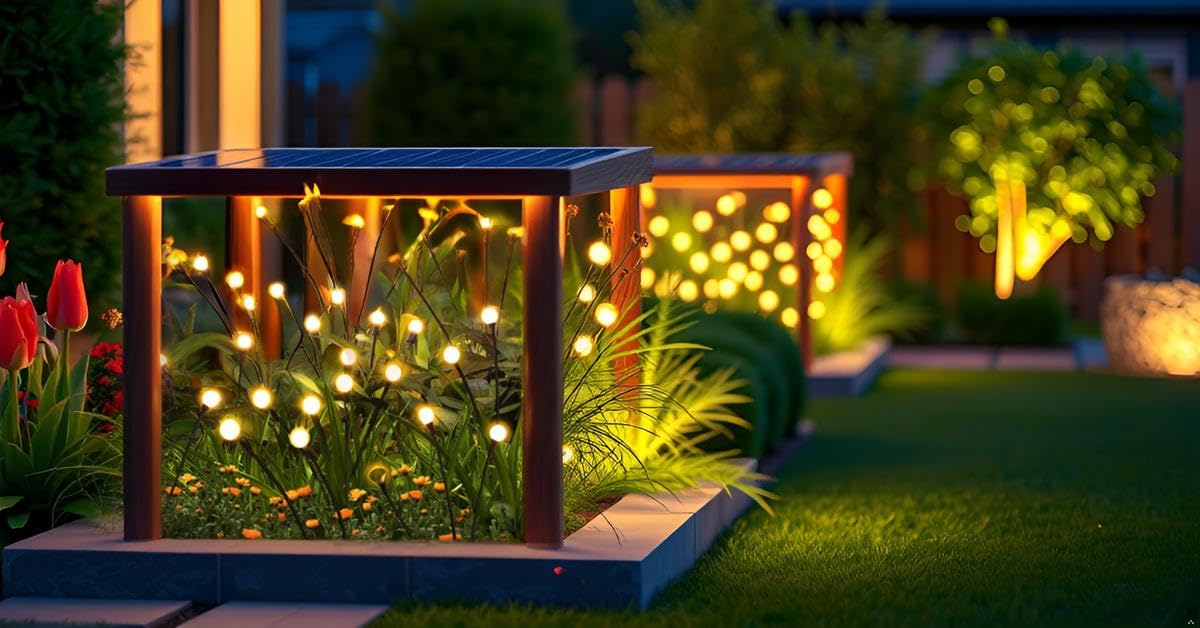 Swasti Mart Solar Garden Lights Outdoor | String | Firefly | LED Branch Lights with Warm White Bulbs | Decorative Landscape | Pathway Lighting(Pack of 2) 3