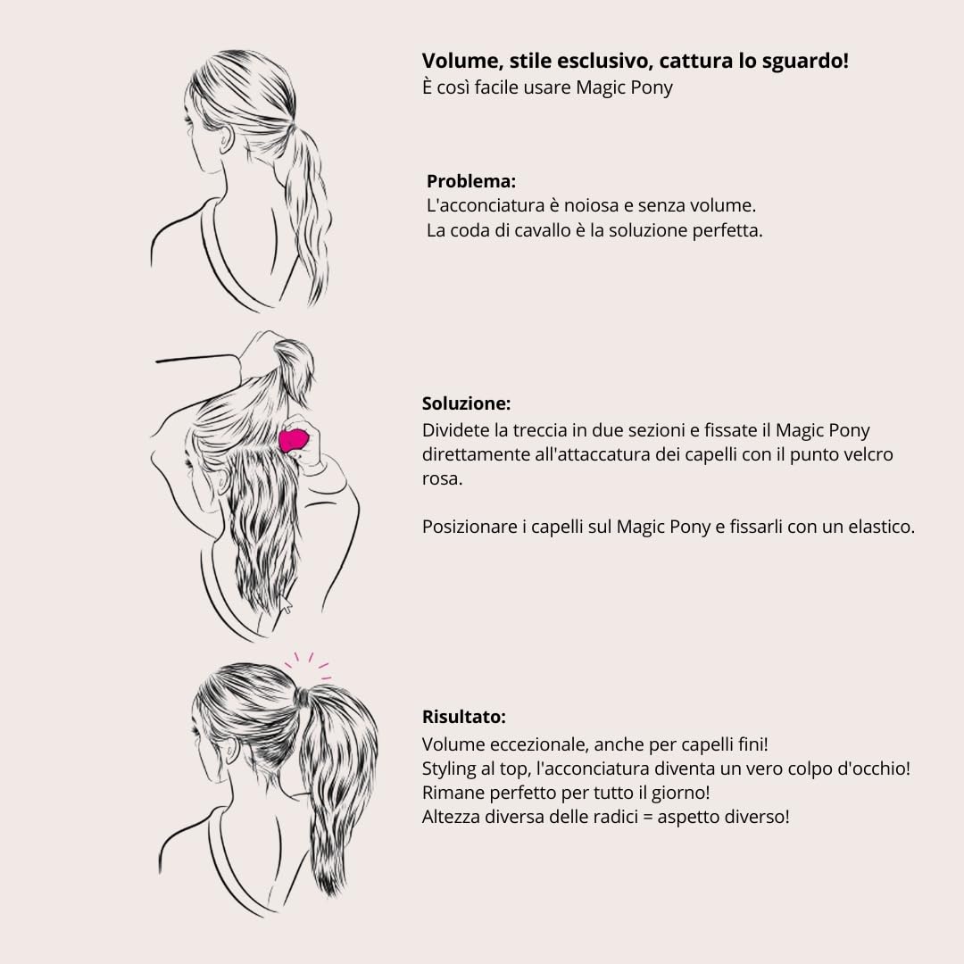 PARSA Beauty Magic Pony – Cono per capelli color crema per capelli biondi e castano chiaro – Accessori capelli per il volume della coda di cavallo – Cuscino invisibile per capelli sottili