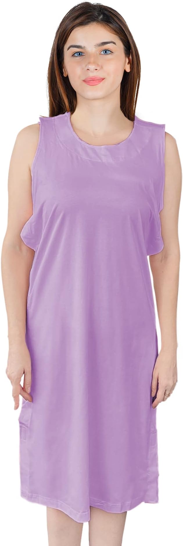 EZGOODZ Purple Cotton Patient Gown, X-Large. Pack of 1 Hospital Gowns for Women. 100% Cotton Cloth Breathable Hospital Patient Gowns for Women. Machine-Washable Hospital Patient Clothing