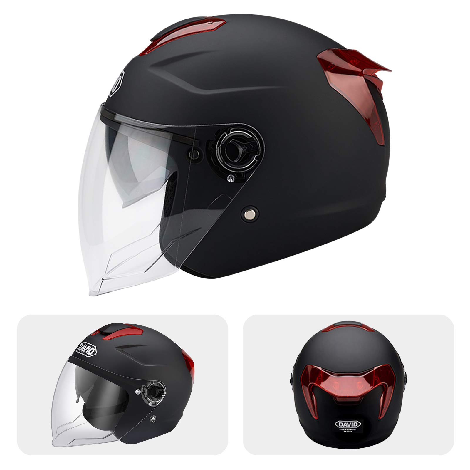 Galatée Casco De Doble Lente para Adultos: Carcasa De Abs, Capa De Amortiguación De Eps Engrosada, Hebilla De Liberación Rápida De 7 Posiciones