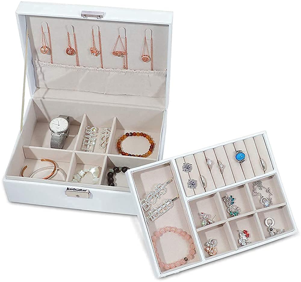Storage Box Jewellery box Womens jewellery box PU leather jewellery box used for earrings rings bracelets jewellery boxes