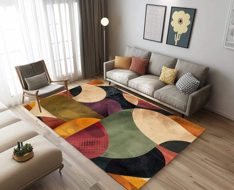 Tapis moderne formes abstraites pour déco chambre cocooning - 2