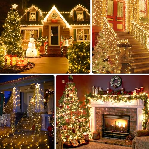 Tacobey LED Lichterkette Weihnachtsbaum Außen Innen mit Fernbedienung, 20M 200 LED Weihnachtsbeleuchtung Außen Strombetrieben, Timer, 8 Modi, Wasserdicht Weihnachten Deko Lichterkette Warmweiß