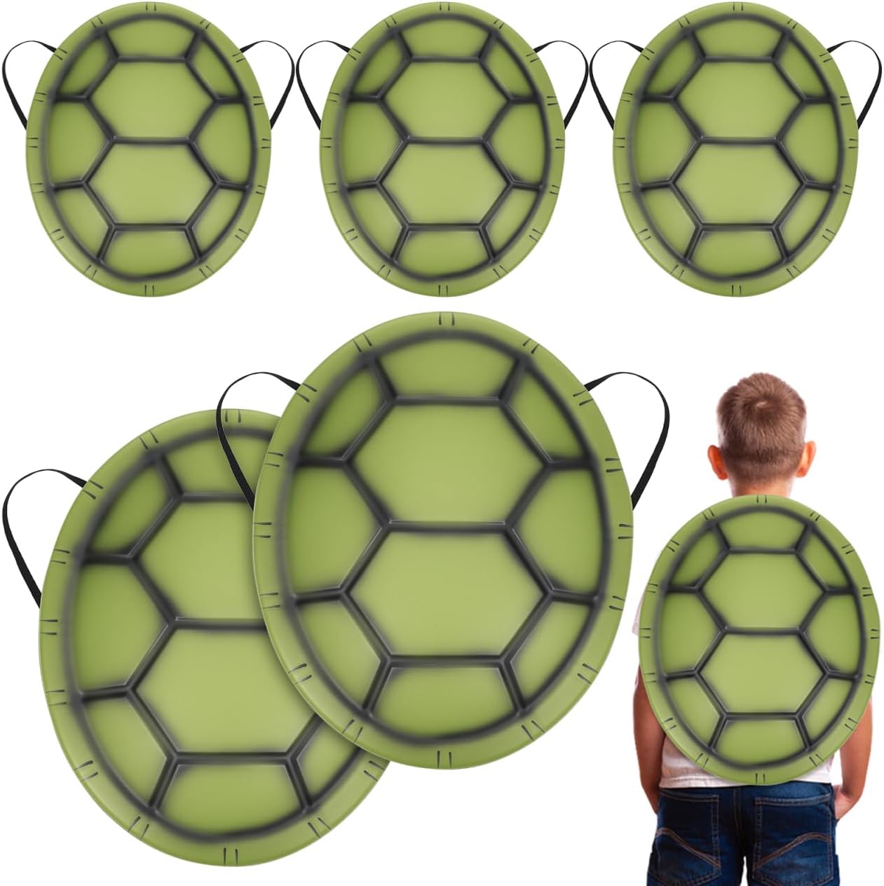 SAFIGLE Turtle Shell Costume for Kids Lightweight Eva Turtle Shell Prop with Elastic Band for Halloween Kids Costumes Party and Cosplay Accessories