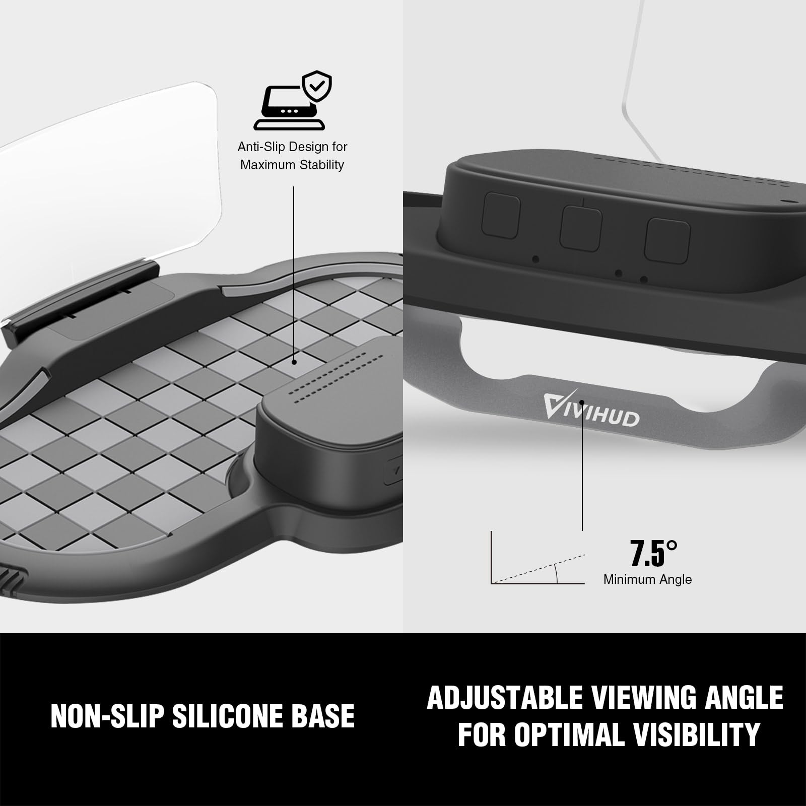 VIVIHUD HUD Wyświetlacz samochodowy GPS V5 Ultra Head Up Display, projektor na szybie, prędkościomierz z bezprzewodowym CarPlay, Android Auto, diagnostyka, prędkościomierz z ostrzeżeniem, wtyczka Plug