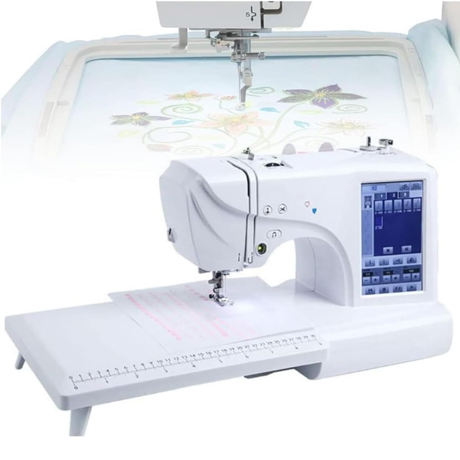 Máquina Costura Y Bordado,Máquina Bordadora Digital Eléctrico,con Un Área Bordado 4 "X 9.2" Y Pantalla Táctil LCD,para Decoración Hogar,Ropa,Manualidades