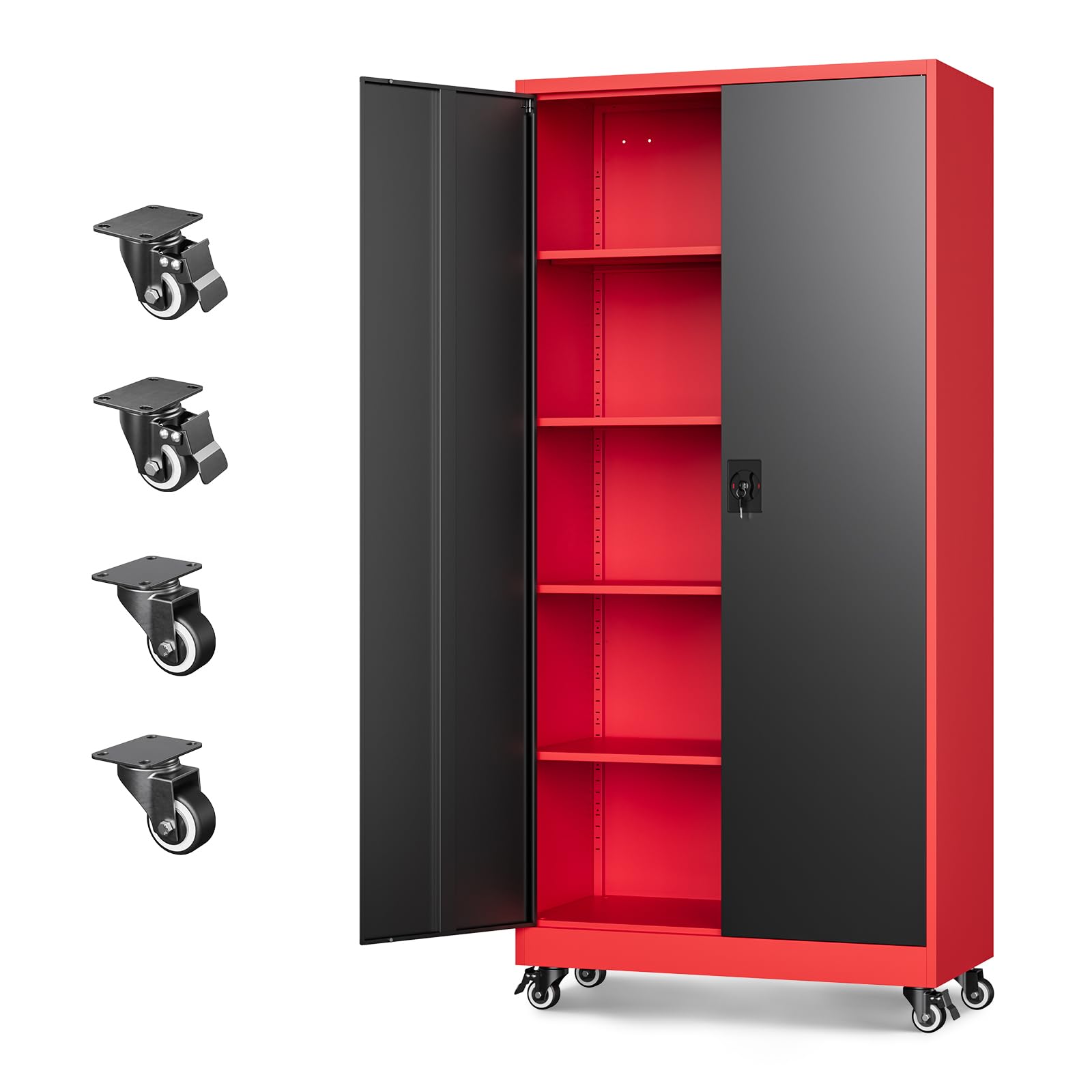 赤と黒のオープンシェルフ Amazon.com: Letaya Metal Garage Storage Cabinets with Lock Door