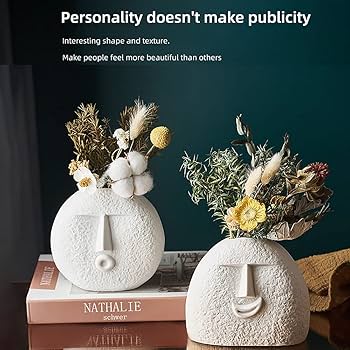 Amazon.co.jp: ホワイトセラミックドライフラワー花瓶、ノルディック