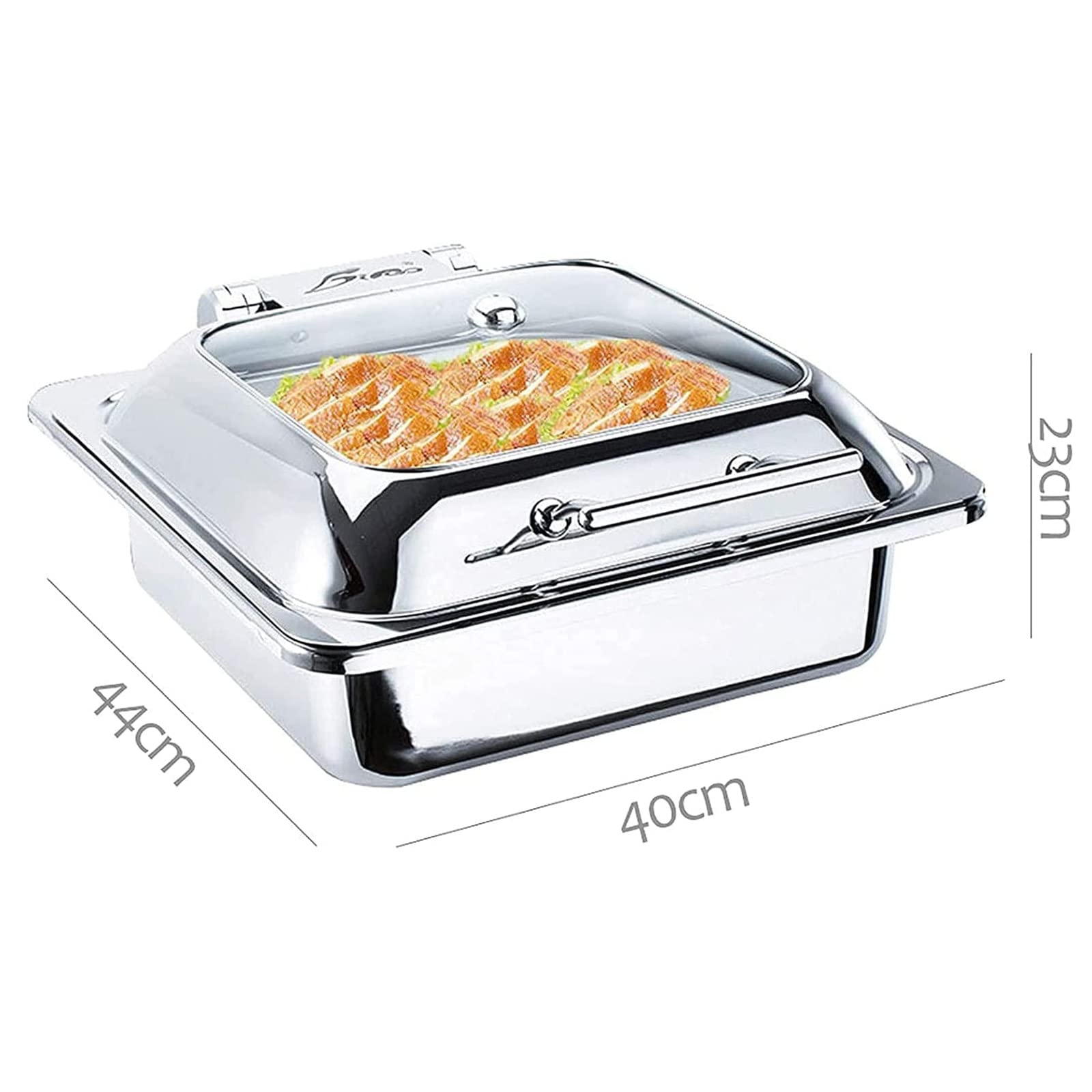 Set di piatti da buffet, scaldavivande per buffet, scaldavivande in acciaio inox quadrato per catering per mantenere il cibo fresco e delizioso,