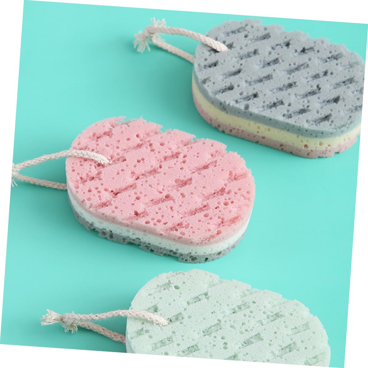 Healeved 12piezas Esponjas De Baño De Tres Toalla Exfoliante Para Depurador De Espalda Herramienta De Limpieza Corporal Para Uso Casa Aleatorios