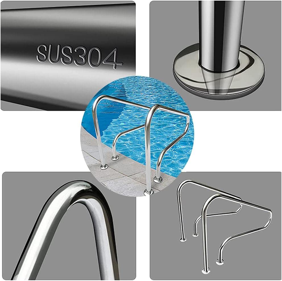 Barandilla curva de acero inoxidable para escalera de piscina miniatura 2