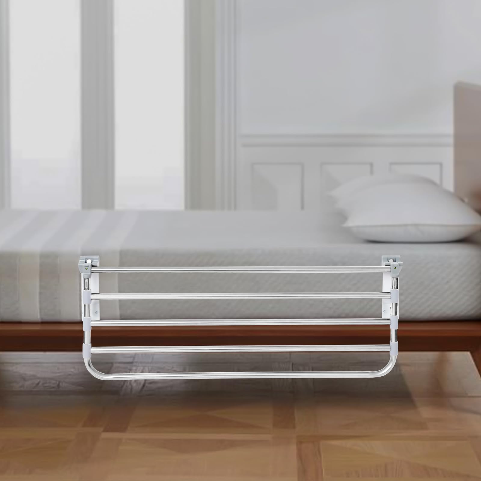 Bettgitter Rausfallschutz Senioren 90cm, Faltbare Tragbare Sicherheits Bettschutzgitter, Verstellbarer Aufstehhilfe Bett Klappbar Bettgeländer Heimpflege Unterstützen – Tragkraft 100kg