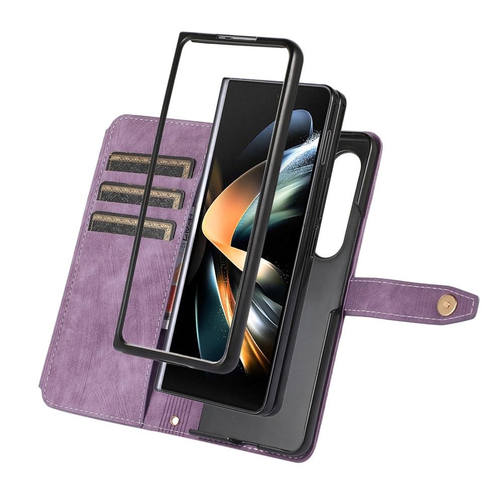 Generic Etui kompatybilne z Samsung Galaxy Z Fold 6 (kolor: zielony) portfel z klapką skórzane magnetyczne etui na tył telefonu