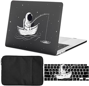 Laptop Shell for MacBook Pro 14 inch M5/M4/M3/M2/M1 Case 2025 2024 2023 2022 2021 Model A3434 A3401 A2442 A3185 A3112 A2992 A2918 A2779, Plastic Cover & Bag & Keyboard Skin,Astronaut Fish