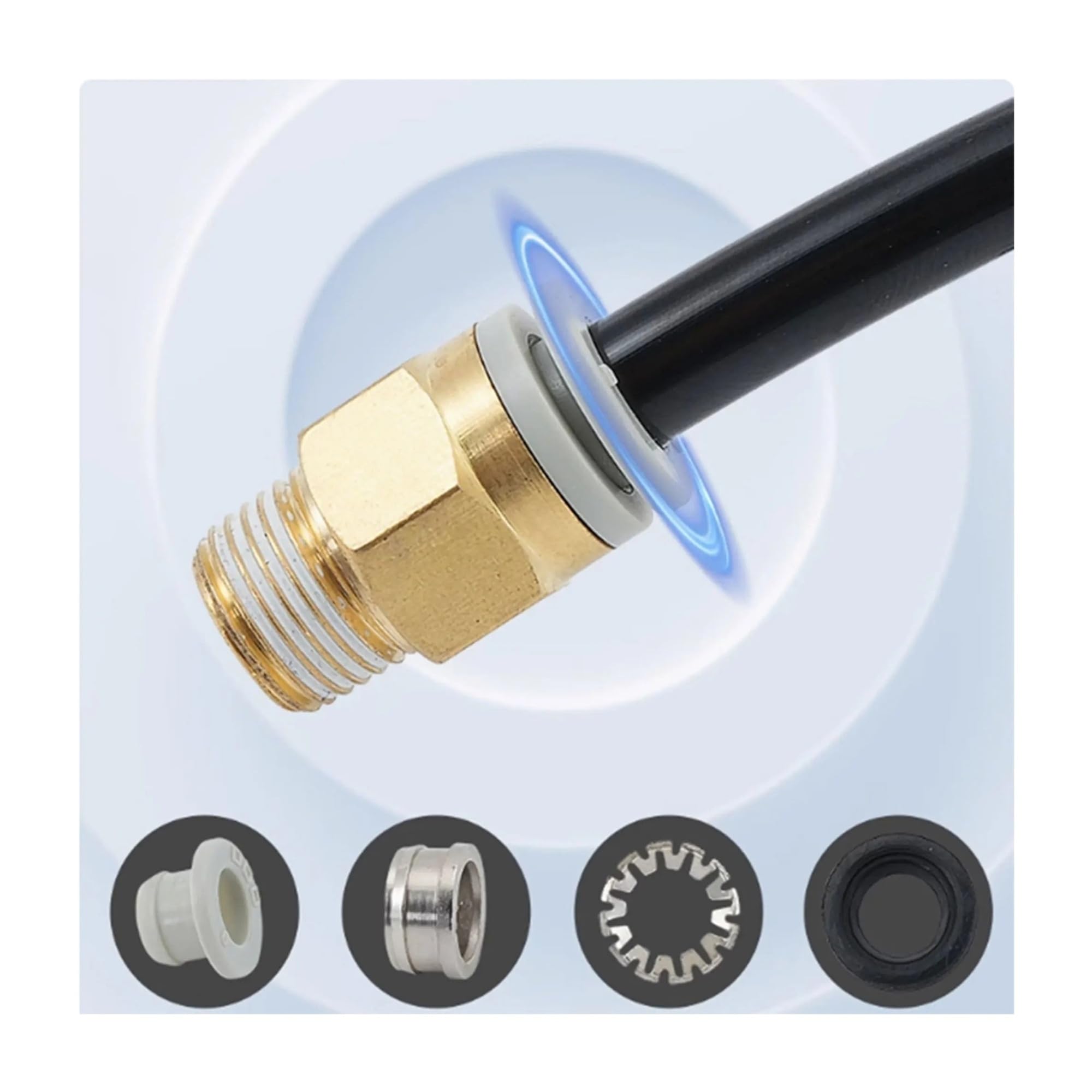 10 pezzi Raccordo connettore aria pneumatico PC 4 mm 6 mm 8 mm 10 mm 12 mm Filettatura 1/4" 1/8" 3/8" 1/2" Raccordi for tubi flessibili Connettori rapidi for tubi(PC12-02)