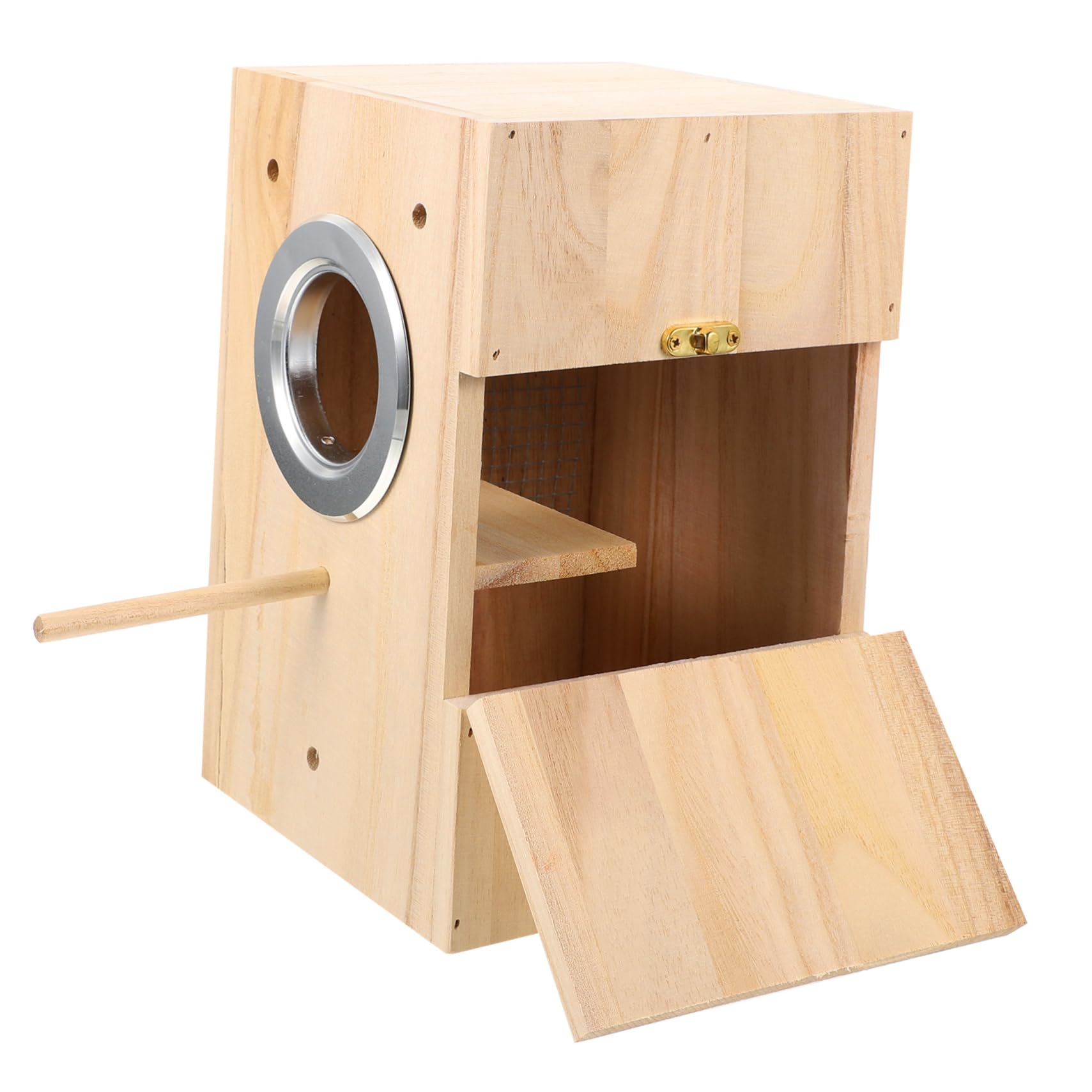 Hohopeti Nichoir à Oiseaux en Bois, Boîte de Reproduction Simple, Nid Confortable pour Canari et Alouette, pour Repos et Jeu,