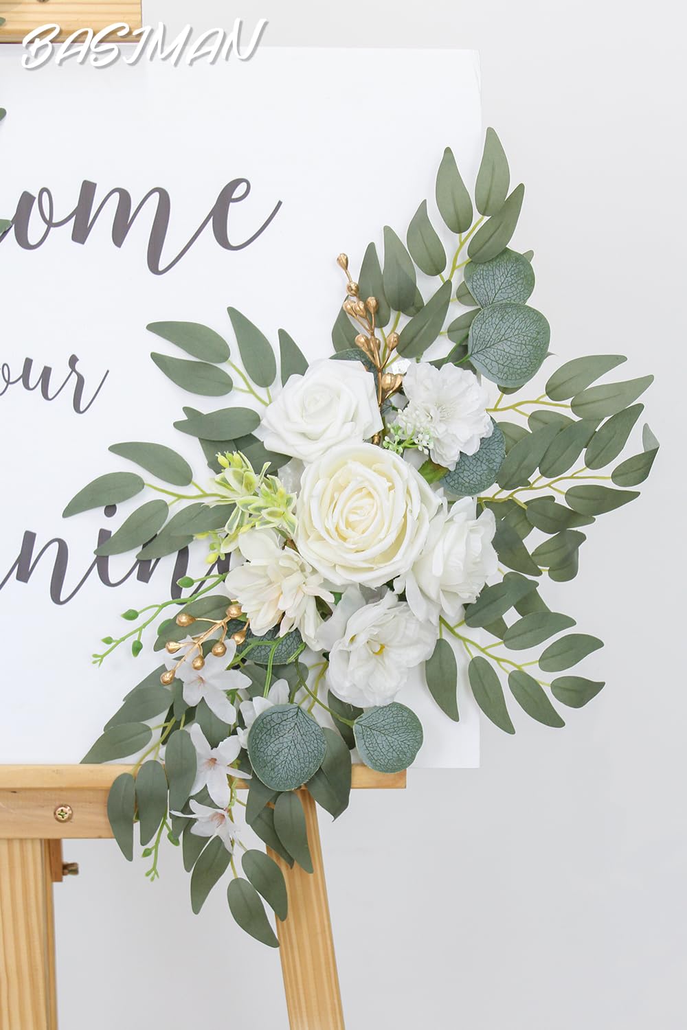 Kit di fiori ad arco con tende (confezione da 2) per cerimonia nuziale, pergolato e ricevimento, decorazione per matrimoni, cartelli di benvenuto, decorazioni floreali per feste di compleanno