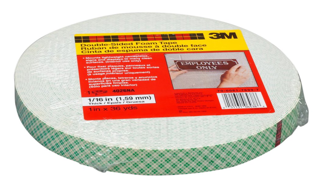 3M 4026 Dwustronna taśma klejąca z pianki PU, 19 mm x 10 m, 1,6 mm, beżowa (10 sztuk)