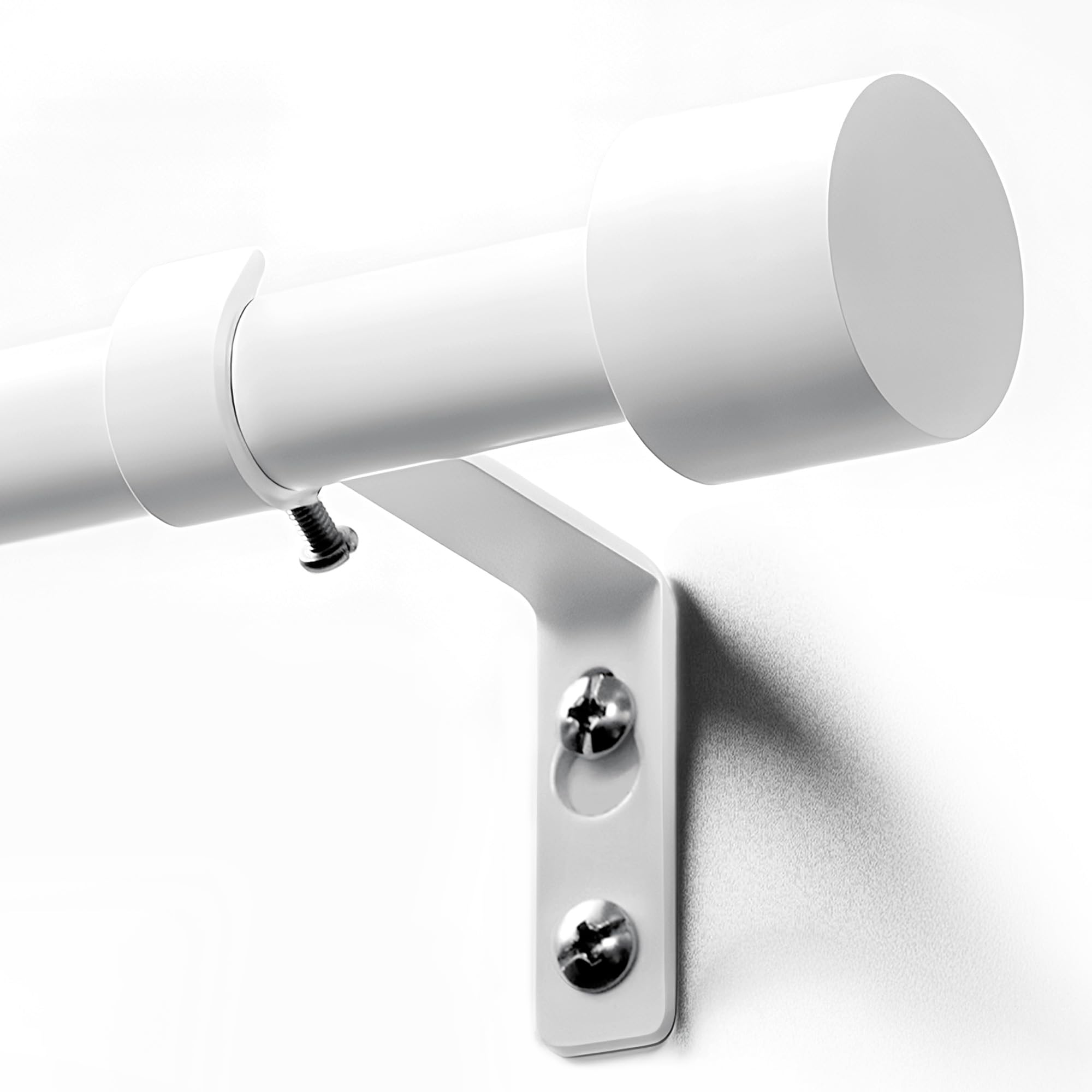 Deconovo Barra de Cortina Extensible Blanco, 76–175 cm, Metal Ø19 mm, Robusta y Estable hasta 10 kg, Ideal para Dormitorio y Salón