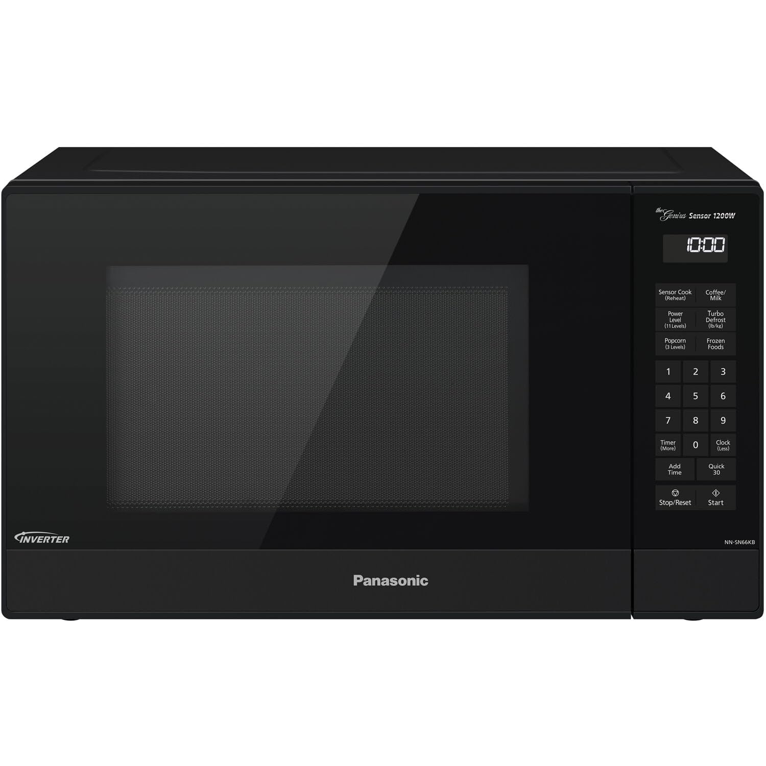Panasonic NN-SN66KB Intelligent Genius Sensor 1.2 Cubic Foot 1200 Watt Countertop Microwave Oven w/ Inverter Technology, Black (Renewed)