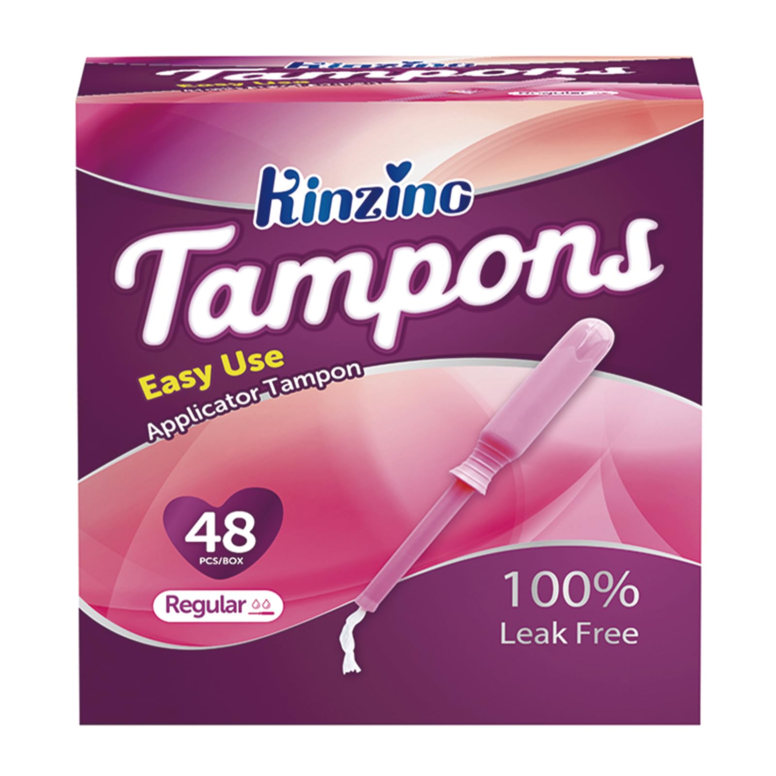 Cotton Tampons for Women Applicator Tampons Regular Absorbency Breathable Period Tampon Sport Leakguard Braid Dye Free Unscented 48 Count