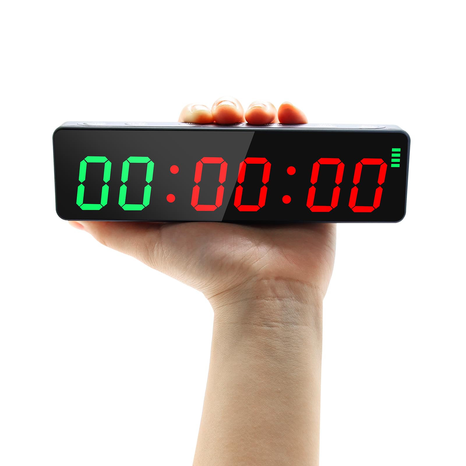 Minuteur Fitness, Portable Horloge Gym Timer, Aimant Puissant, Intervall Timer avec Batterie, Horloge Murale Numerique 12/24H Compte à Rebours/Chronomètre pour la Home/Gym/Garage