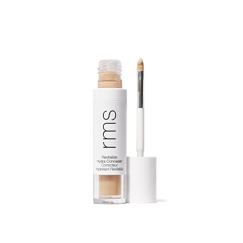 RMS Beauty Revitalize Hydra Concealer, Medium Coverage Hydrating Liquid Complexion Perfector, Skincare-Infused Lightweight and Creaseproof with Built-In Brush Applicator