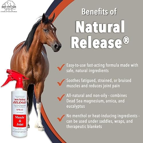 Miniatura 3 de Four Oaks Farm Ventures, Tratamiento en aerosol muscular de liberación natural, linimento de caballo para dolores musculares, dolor en las